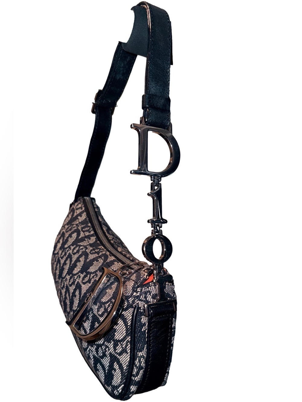 Dior D-Charm Spell-Out Black Canvas Diorissimo Pochette - Picture 7 of 15